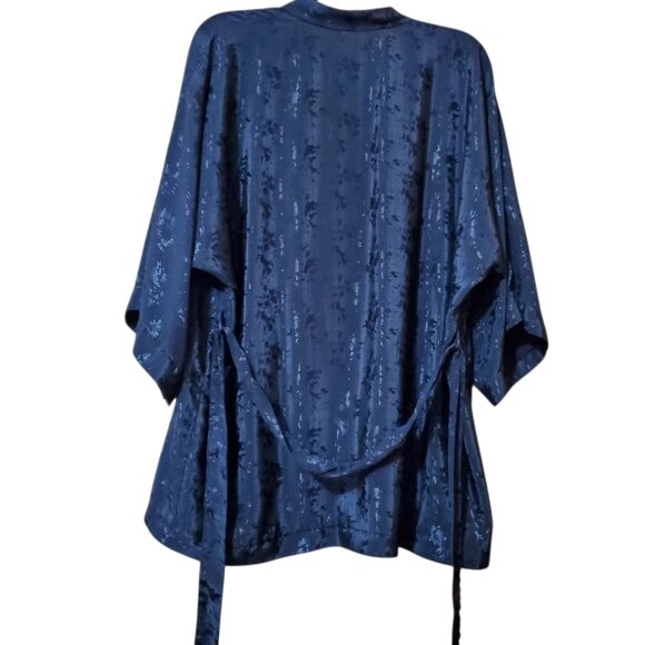 Delicates Vintage ‘90s Women’s Short Black Robe, 100% Polyester, One Size - Picture 8 of 14